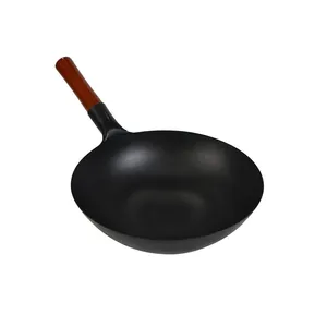 Lightweight Commercial Thin Non-stick Carbon Steel Chinese Wok thumbnail-2