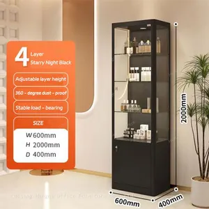 White Curio Cabinet for Anime Figures|Glass Display Case With Adjustable Shelves thumbnail-3