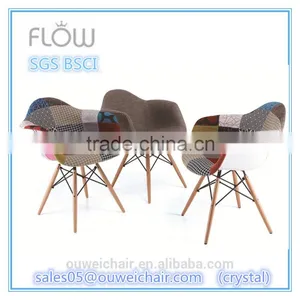 High Quality Classic Bright Colored Dining Plastic Chair With Armrest thumbnail-4