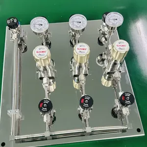 Brass Pressure Reducing Valve With Built-in Gauge and Adjustable Range 20-100 PSI thumbnail-1