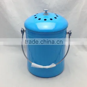 Stainless Steel Compost Bin 1.5 Gallon With Color With Carbon Filter 18.3x29cm thumbnail-1