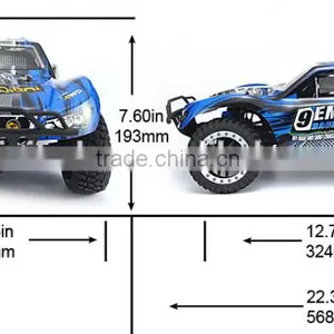 Minitudou High Speed Car Large 2.4G 4D RC Brush Monster 1/10 Electric Short Course Truck 1:10 Scale Model Trucks thumbnail-4