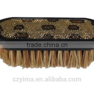 New! Bling Horse Dandy Brush/leopard Pattern/rhinestone thumbnail-1