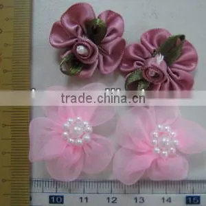 Ribbon Bow Flowers, Ribbon Bow Craft Flower Sew on SATIN/ORGANZA RIBBON BOW/FLOWER, YYHS-2067/081015 thumbnail-1