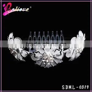 China Products Bridal Hair Jewelry Wholesale Metal Silver Hair Jewelry Hair Cutting Comb thumbnail-1