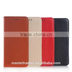 Cheap Litchi Grain Wallet Flip Real Genuine Leather Case For HTC One M9 MT-3090 thumbnail-1