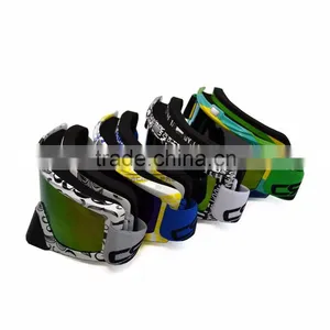 BJ-MG-013A Manufacturer Adult Reflective Brazil Frame Racing Motocross Goggles Roll Off thumbnail-2