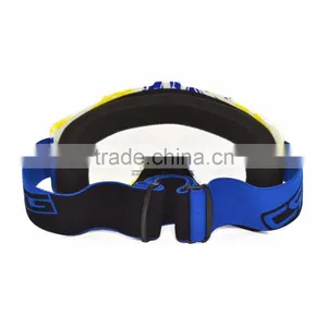 BJ-MG-013 Wholesale Adult Clear Lens Yellow & Blue Frame Motorcycle Goggles Motocross Roll off thumbnail-5
