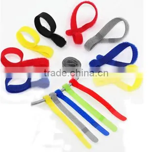 High Quality Colorful Adjustable Hook and Loop Wire Cable Tie thumbnail-3