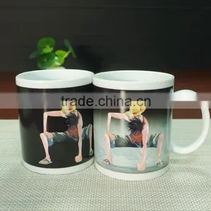 New Design Black Printing Cup Color Changing Ceramic Coffee Mug Magic Mug thumbnail-2