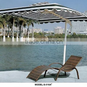 Modern Luxury Outdoor Leisure Rattan/wicker Beach Sun Lounger in the Shape of S thumbnail-1
