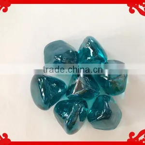 Irregular Diamond Clear Fire Pit Tumbled Glass Gems thumbnail-2
