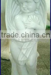 White Small Angel Marble Statues thumbnail-1