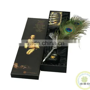Peacock Feather Gift Pen and Metal Pen Set Wholesale thumbnail-1