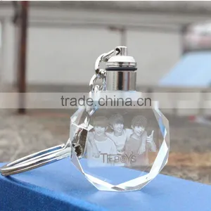 Glass Octagonal Custom Keychain / Promotion Crystal Custom Keychain thumbnail-1