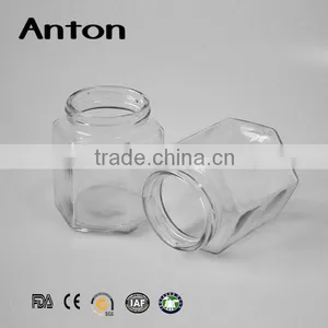 350ml Tableware Manufacturer Large Hexagonal Glass Storage Jars thumbnail-5
