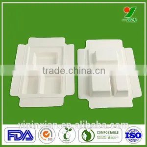 China Factory Eco-friendly OEM Compostable Dry Pressing Chic Bagasse Pulp Packaging Tray for Industrial Packing thumbnail-5