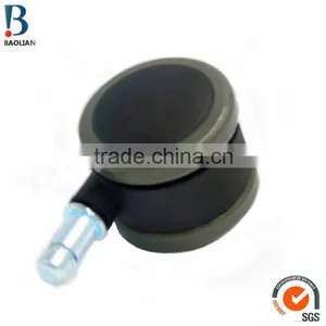 China 2"grey Nylon PU Rubber Furniture Caster Wheels With Grip Ring Stem thumbnail-3