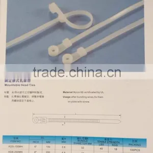 Hot Sale 4*200 PA66 Mountable Head Cable Ties (UL Certificate) thumbnail-3