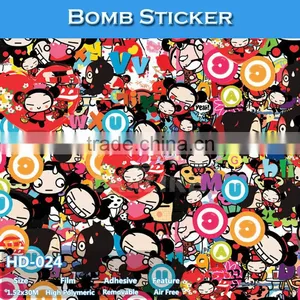 HD-026 CARLIKE Stretchable Sticker Bomb Car Wrap Vinyl Film thumbnail-3