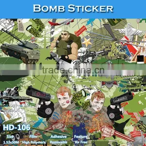 HD-102 CARLIKE Air Bubble Free Colorful Bomb Sticker For Car thumbnail-5