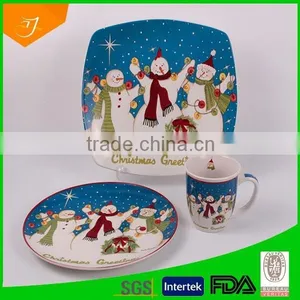 Porcelain Dinnerware With Snowman Family,dinner Set for Christmas thumbnail-1