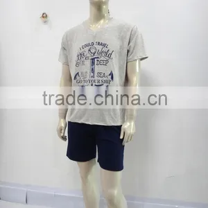 Leisure Personality Letter Top With Comfortable Cool Shorts Pajamas Men thumbnail-2