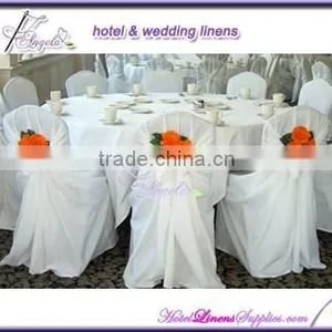 White Polyester Universal Chair Covers for Banquet Chairs in Wedding Decorations thumbnail-1