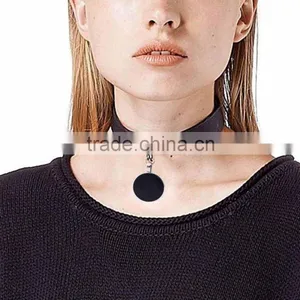 Japanese Anime Sailor Moon Rock Harajuku Gothic Punk Style Multi Color Alloy Round Pendant PU Leather Choker Necklace thumbnail-2