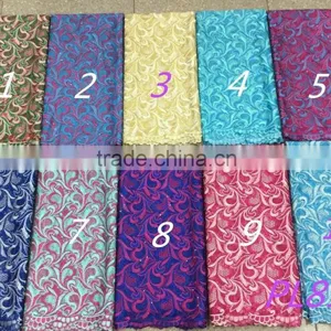 Double Color Africa Heavy Fabric High Quality Tulle Lace Fabrics for Lady Evening Dress thumbnail-1