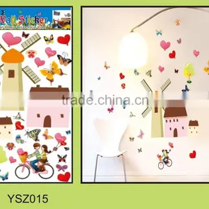 New Design Butterfly With Windmill Pvc Home Decor Wall Stickers/wall Sticker Customized Design thumbnail-1