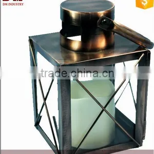 Top Glass Iron Decor Candle Lantern thumbnail-1