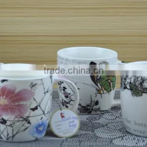11OZ Garden Butterfly Design Full Decal Print Coffee Cups, Shiny Surface Porcelain Mug, KL5004-10687 thumbnail-3