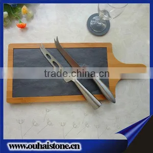 Kitchen Dinnerware Natural Black Slate Stone Hotel Dinner Plates thumbnail-1