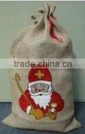 Christmas Gift Jute Drawstring Bag thumbnail-1
