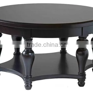 HDCT246 High Gloss Big Round Indian Wooden Tea Table thumbnail-1