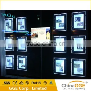 Ceiling Hanging Double and Single Side Acrylic Crystal Light Box for Indoor Real Estate Window Display thumbnail-4