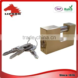 Brass Rectangular Padlock With Kaba Key thumbnail-6