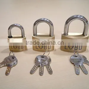 LS-100K Double Locking Mechanism Europen Keyway Brass Pad Locks thumbnail-4