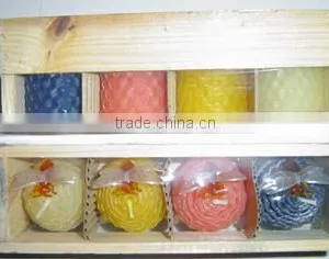 Wood Box Beeswax Candle thumbnail-1