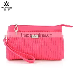 With 25 Years Manufacture Experience WUHUA Woven pu Cosmetic Bag for Ladies With Handle thumbnail-2
