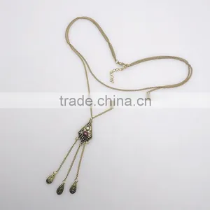 Retro Fashion Simple Waterdrop Tassel Necklace, Necklaces Jewelry thumbnail-4