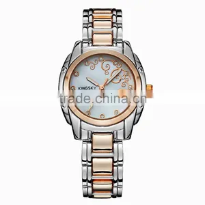 Kingsky KY054 Gold Plated Women Fashion Hand Watch for Girl thumbnail-3