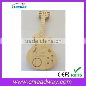 Guitar Shaped Wooden Usb Flash Drive Bulk Cheap Bamboo Usb Flash Drive With Engraved Logo and Branded Chips 128MB to 64GB thumbnail-1