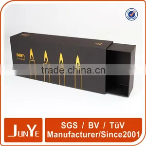 Gold Foil Logo Custom Gift Black Drawer Boxes for Candle thumbnail-4