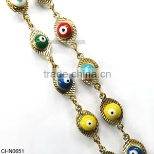 Wholesale Eye Shaped Brass Chain For Jewelry thumbnail-1