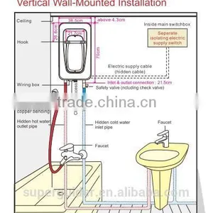 Vertical Wall Mounted Mini Storage Tank Electric Water Heater thumbnail-5
