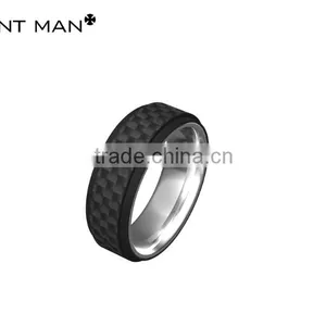 2016 High Quality Fashion Men Jewelry Ring 8mm Width Black Carbon Fiber Tungsten Carbide Wedding Band thumbnail-1