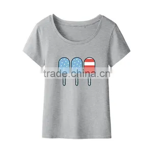 Manufacturer China Custom Women's Clothing Cotton Loose Bluk Custom t Shirt Printing for Sale thumbnail-4