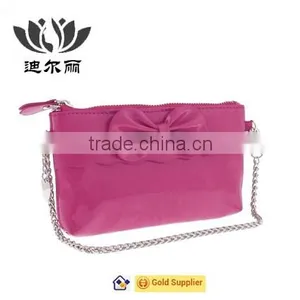 Red Bow Little Girls Shoulder Bag With Chain thumbnail-2
